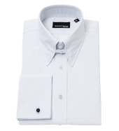 White Tab Collar Loose-Fit Shirt