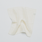 Off White Sandwashed Silk Eye Dot Pocket Square