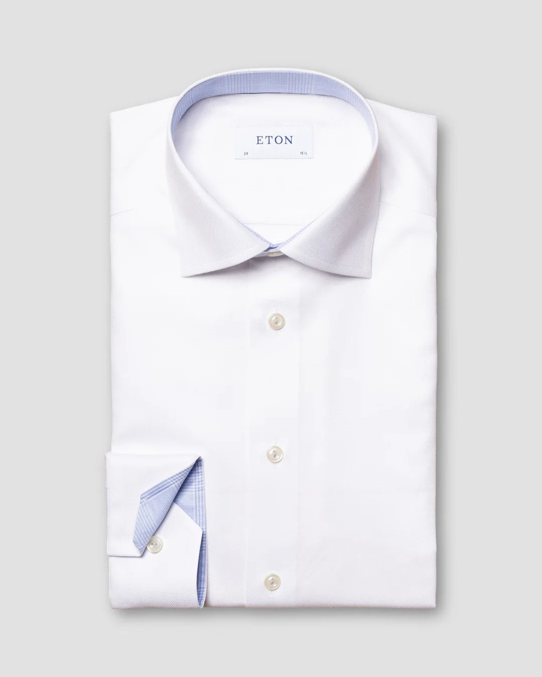 Textured Cotton Lyocell Stretch Shirt Eton