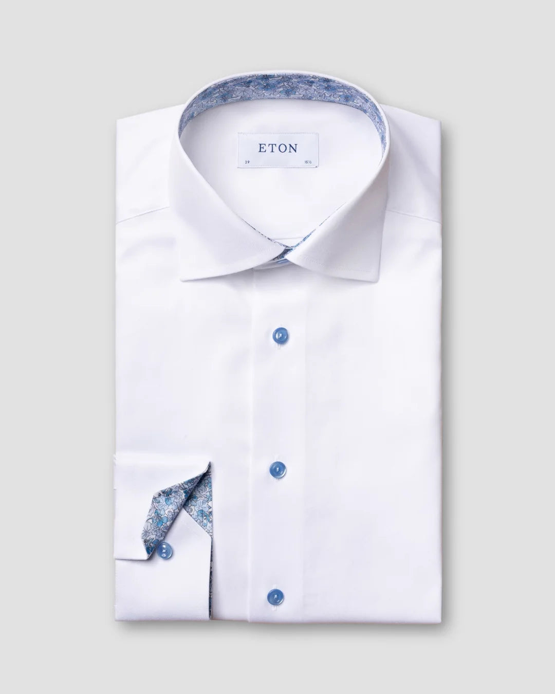 Twill Shirt Blue Details Eton