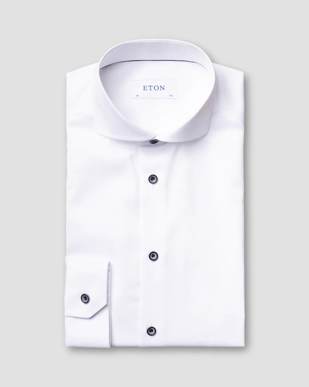 Twill Shirt Navy Buttons Eton