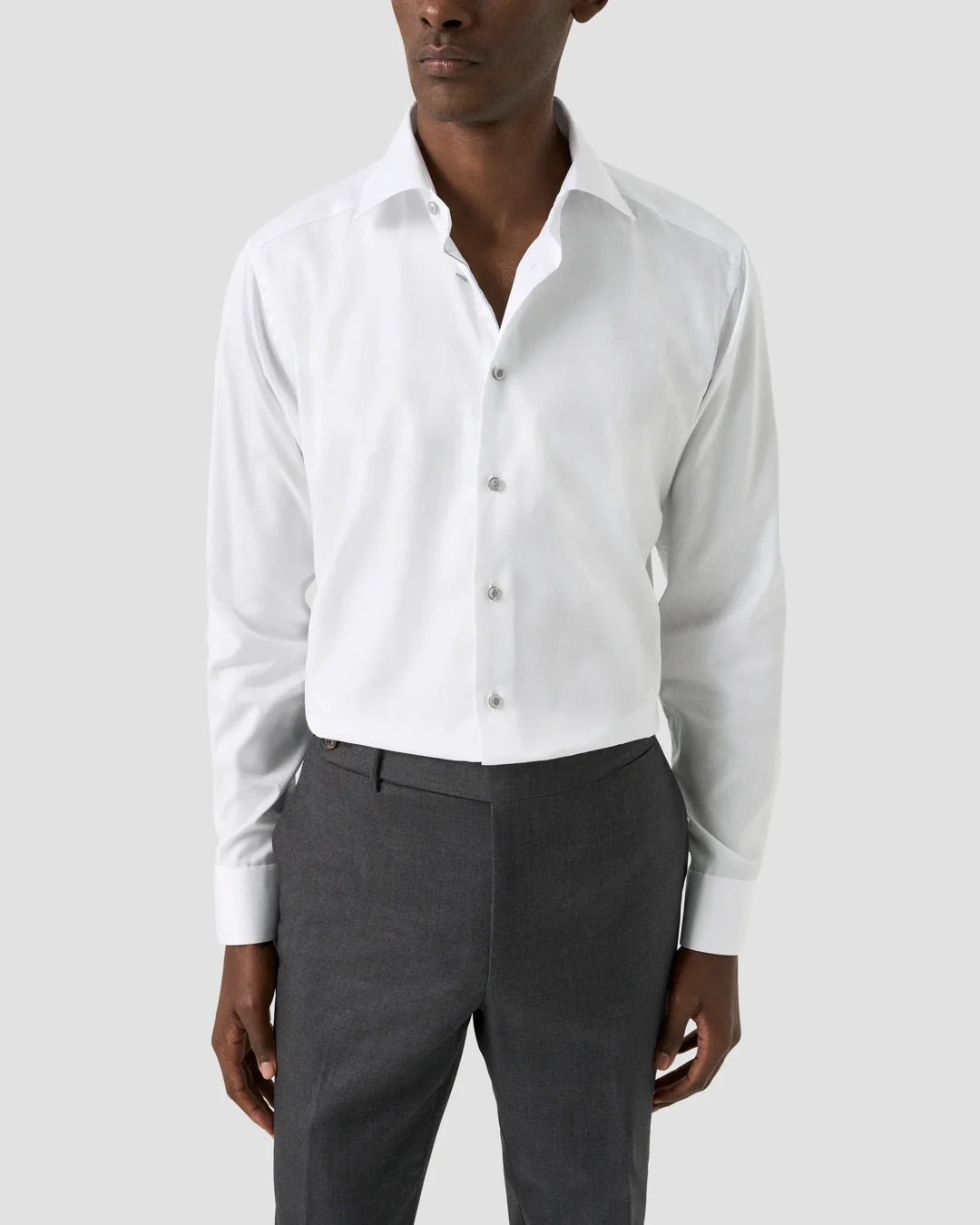 Signature Twill Shirt Gray Details Eton