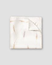 White Wheat Print Silk Pocket Square