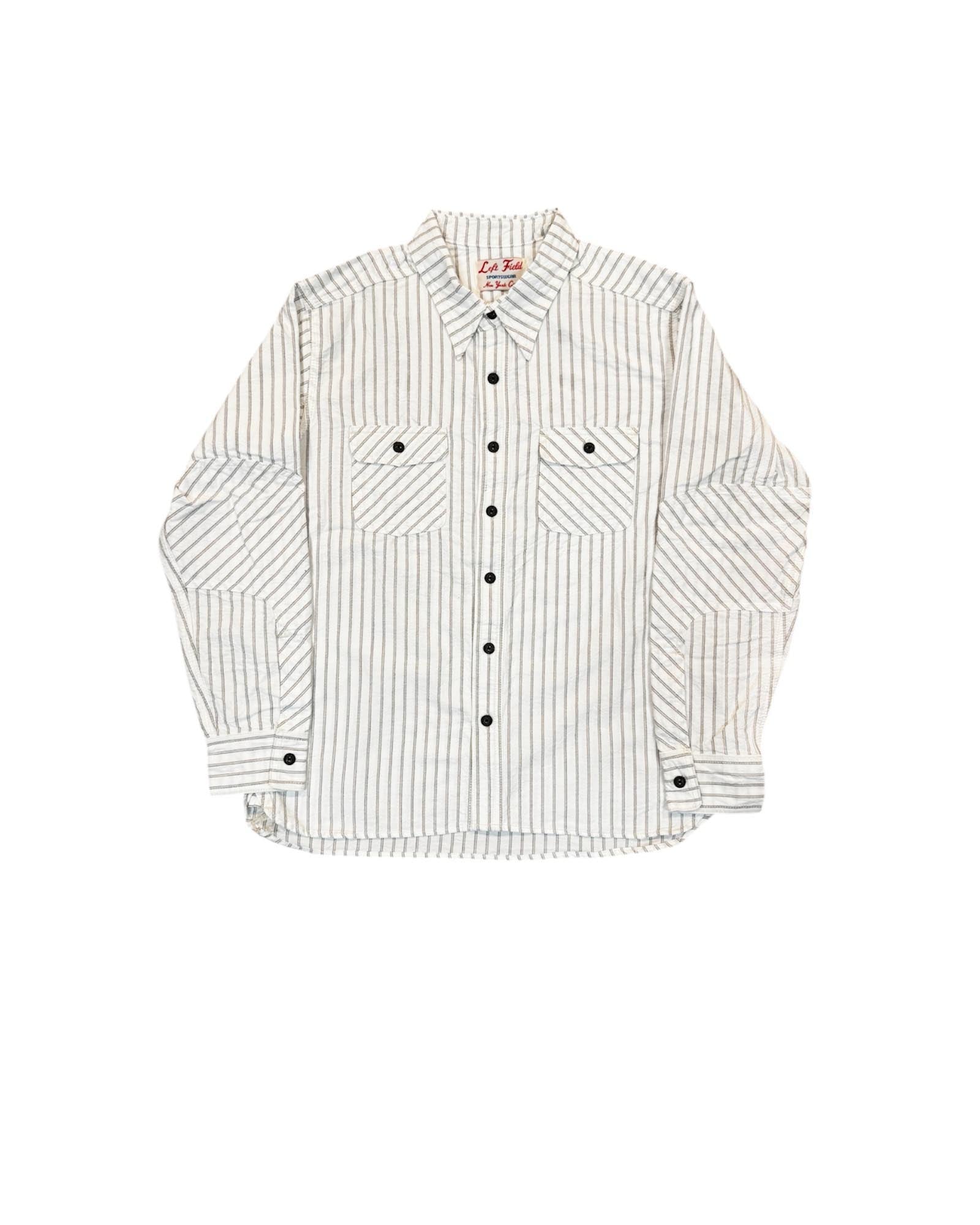 Japanese With Brown Navy Stripe 100 Cotton Dustbowl Work Shirt