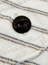Japanese With Brown Navy Stripe 100 Cotton Dustbowl Work Shirt
