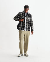 Whiting And Ecru Glitch Check Overshirt