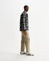 Whiting And Ecru Glitch Check Overshirt