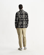 Whiting And Ecru Glitch Check Overshirt