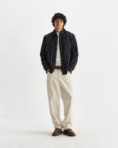 Whiting And Ecru Radical Stripe Overshirt