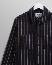 Whiting And Ecru Radical Stripe Overshirt