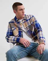 Whiting And Tan Bold Check Overshirt