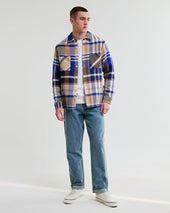 Whiting And Tan Bold Check Overshirt