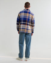 Whiting And Tan Bold Check Overshirt