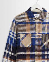 Whiting And Tan Bold Check Overshirt