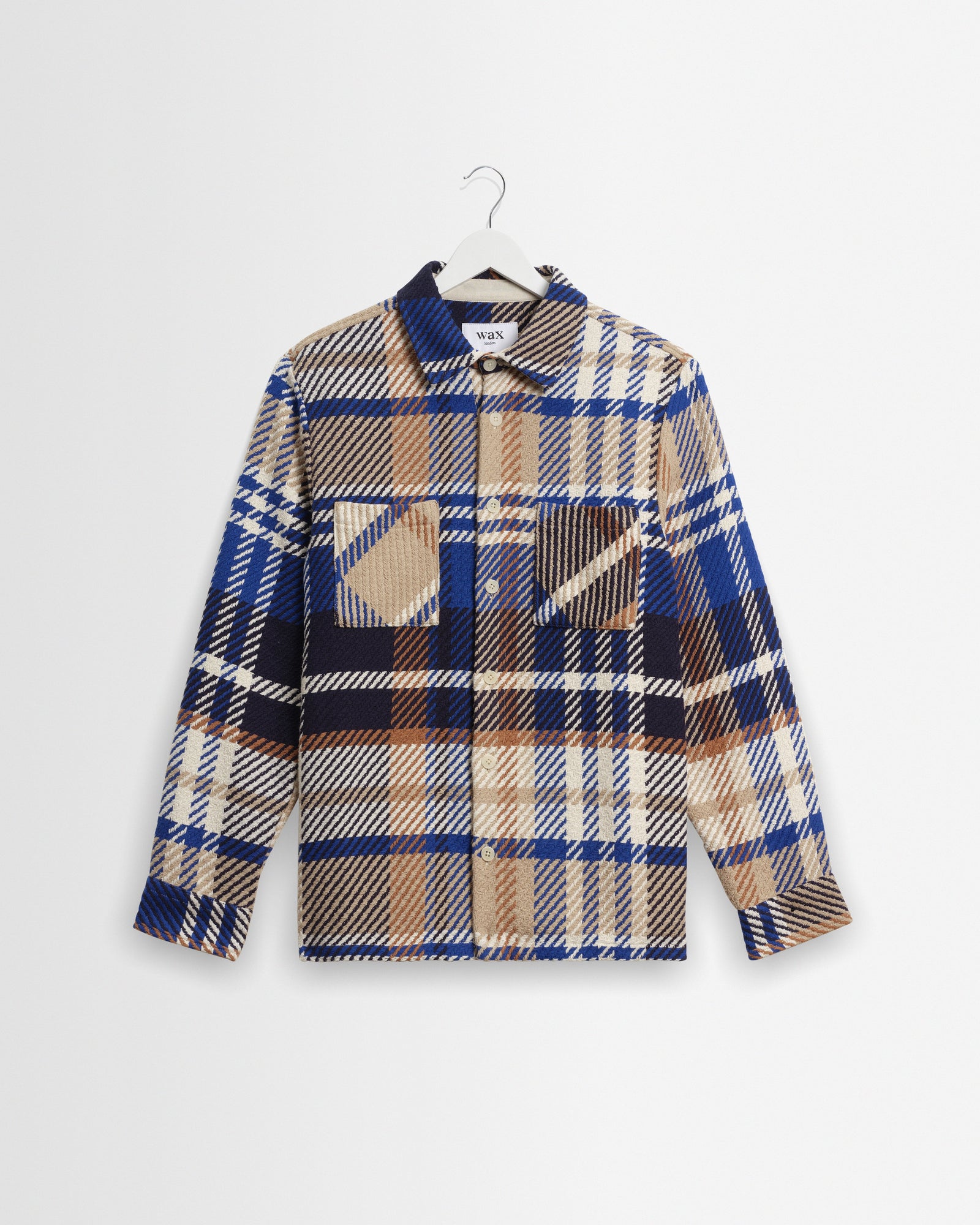 Whiting And Tan Bold Check Overshirt