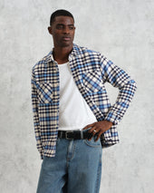 Whiting And Blue Strand Check Overshirt