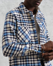 Whiting And Blue Strand Check Overshirt