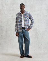 Whiting And Blue Strand Check Overshirt