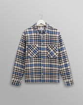 Whiting - Ecru And Blue Strand Check Overshirt