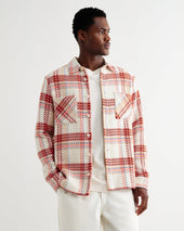 Whiting And Red Plaid Weave Overshirt