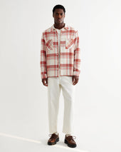 Whiting And Red Plaid Weave Overshirt