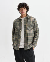 Whiting Green Wool Check Overshirt