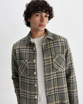 Whiting Green Wool Check Overshirt