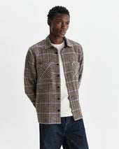 Whiting Grey Houndstooth Wool Overshirt