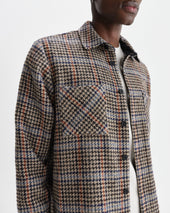 Whiting Grey Houndstooth Wool Overshirt