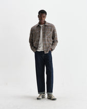 Whiting Grey Houndstooth Wool Overshirt