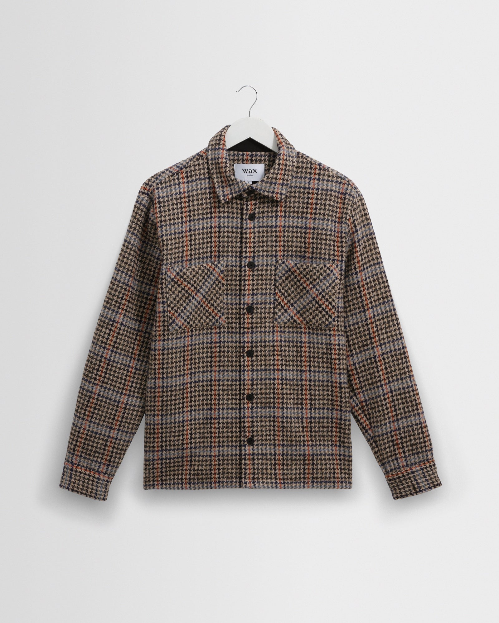 Whiting Grey Houndstooth Wool Overshirt