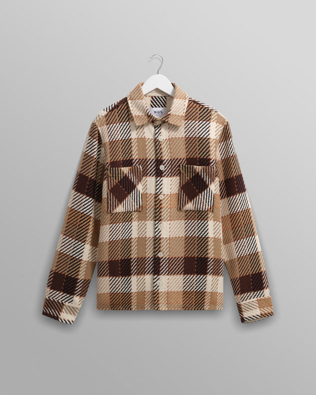 Whiting - Natural And Brown Pike Check Overshirt