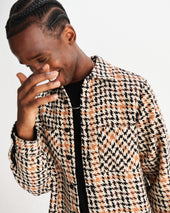 Whiting Natural Houndstooth Weave Overshirt