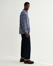 Whiting And Blue Houndstooth Weave Overshirt