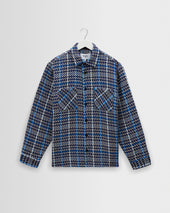 Whiting - Navy And Blue Houndstooth Weave Overshirt