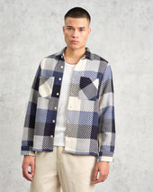 Whiting And Ecru Block Check Overshirt