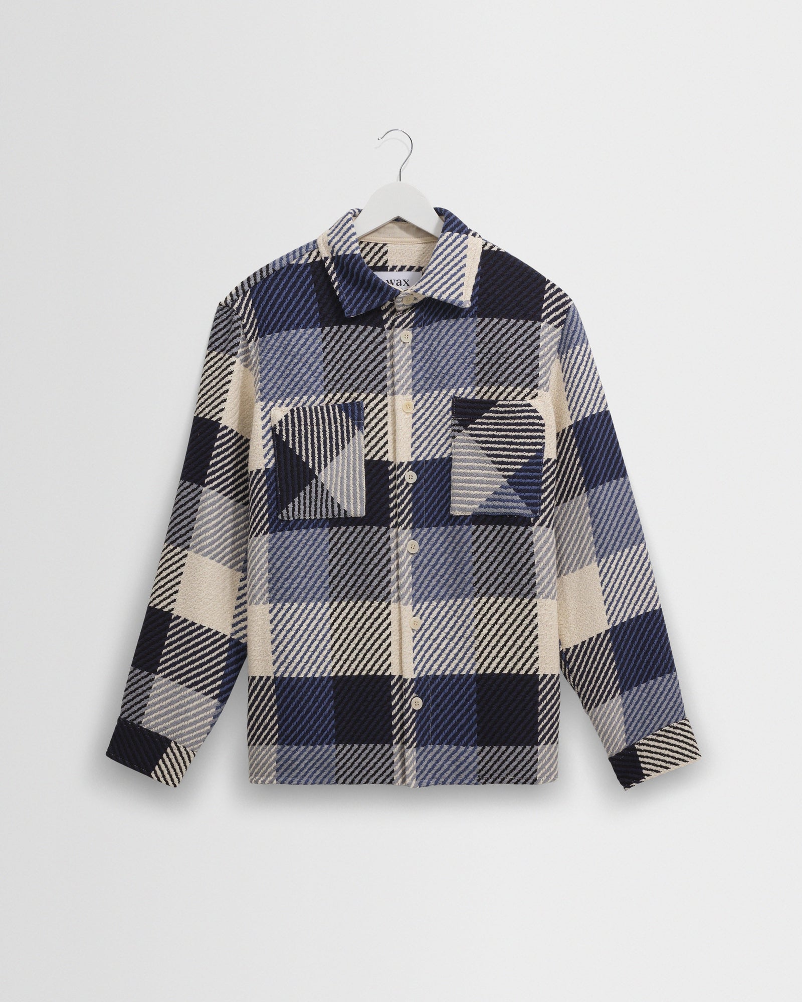 Whiting And Ecru Block Check Overshirt