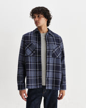 Whiting And Grey Wave Check Overshirt