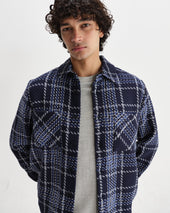 Whiting And Grey Wave Check Overshirt