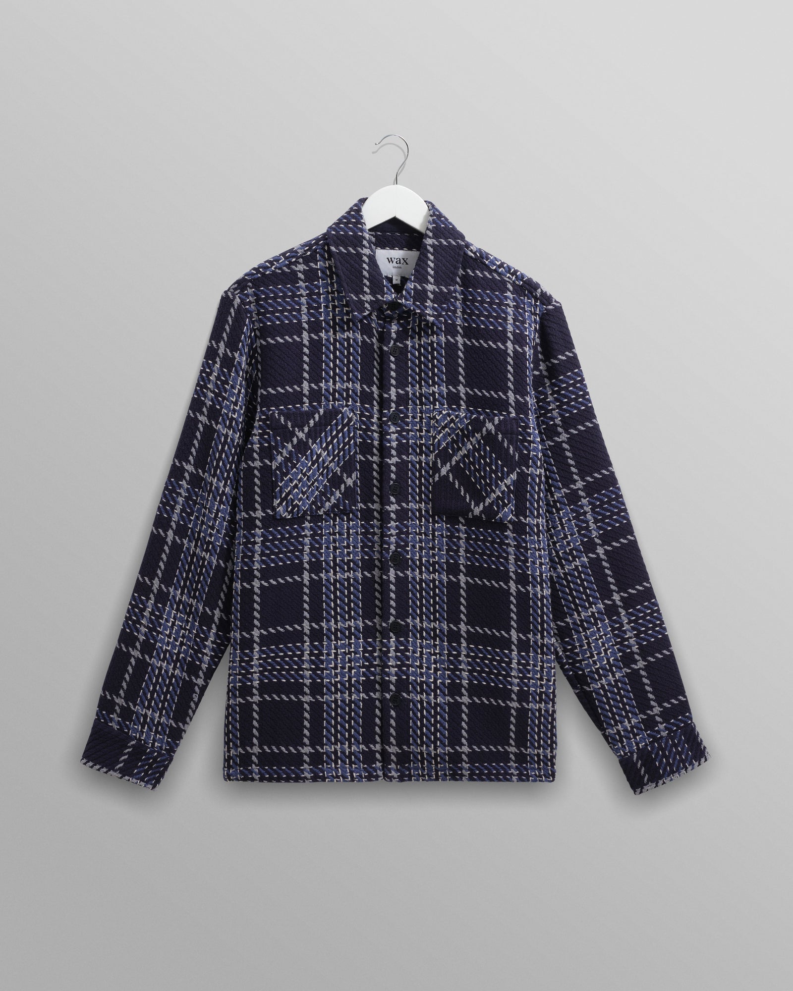 Whiting And Grey Wave Check Overshirt