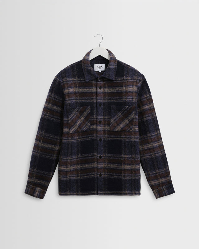 Whiting - Navy Wool Check Overshirt