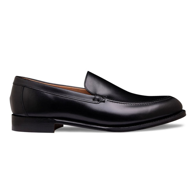 Wilbur Apron Loafer in Black Calf Leather