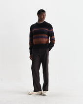 Wilde And Dark Multicolour Brush Stripe Wool Crewneck