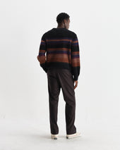 Wilde And Dark Multicolour Brush Stripe Wool Crewneck