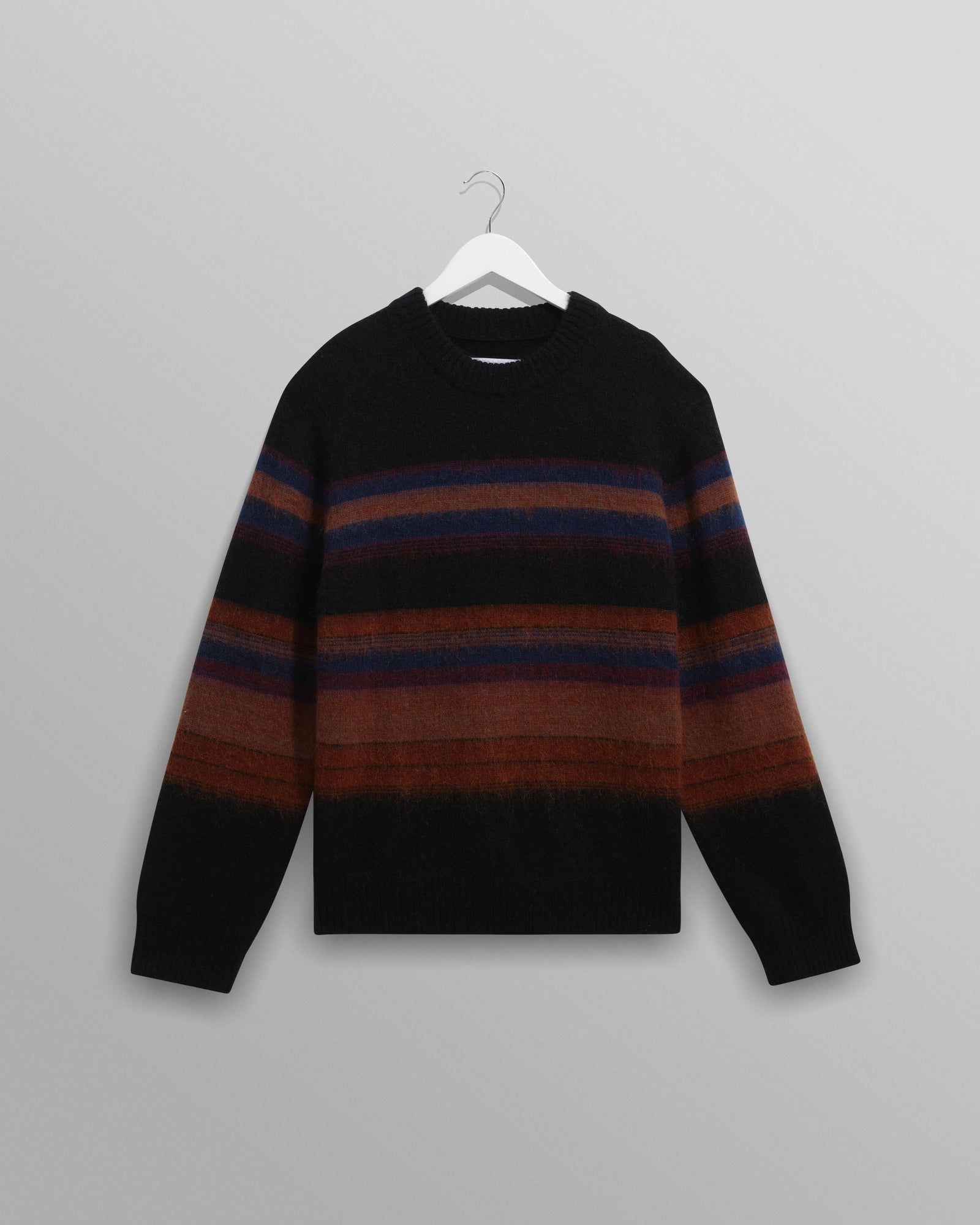 Wilde And Dark Multicolour Brush Stripe Wool Crewneck