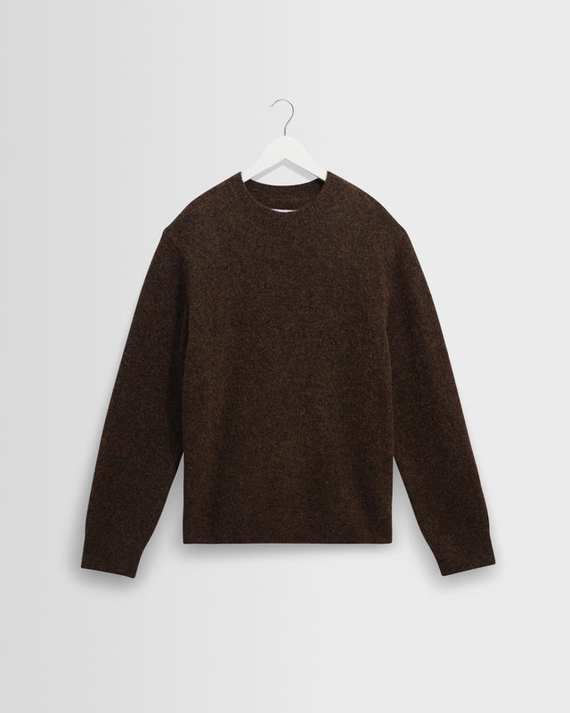 Wilde - Brown Fluffy Wool Crewneck
