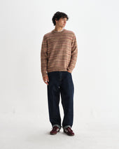 Wilde Pink And Brown Space Dye Wool Crewneck