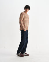 Wilde Pink And Brown Space Dye Wool Crewneck