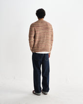 Wilde Pink And Brown Space Dye Wool Crewneck