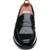 Wildsmith Model 110 mens two-tone rubber-soled loafers in black polished